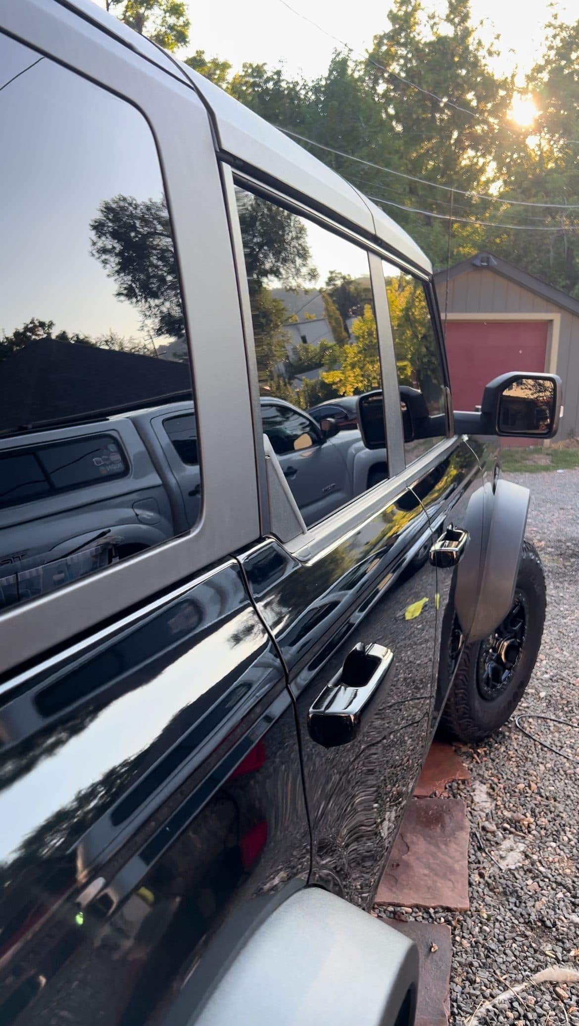 Ford bronco side panel reflection after detail